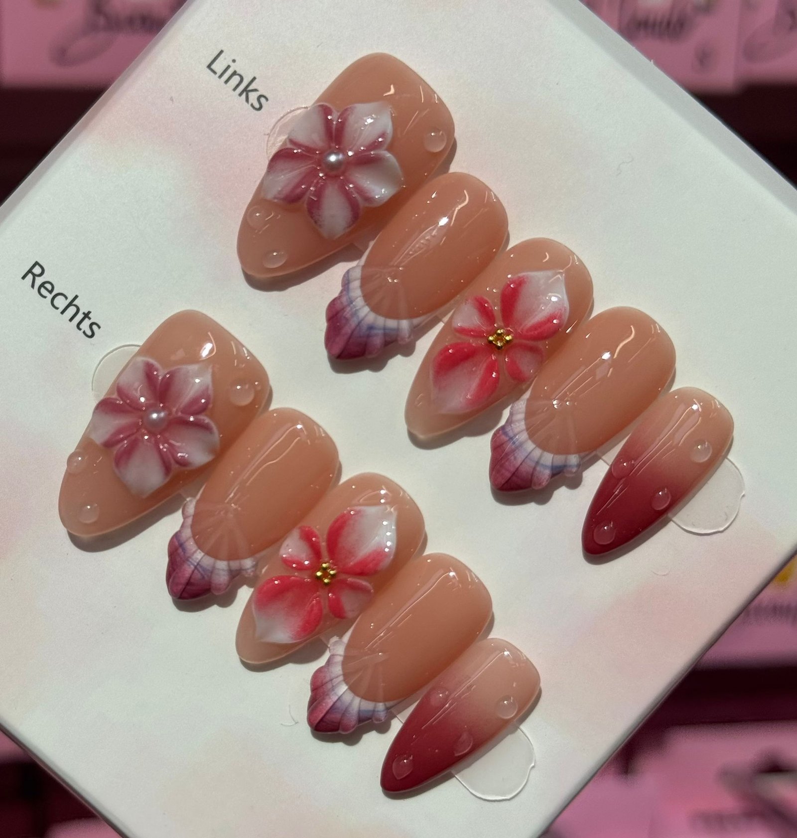 Handgemachte Press On Nails Komplett Set