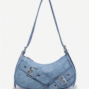 Retro Blau Jeans Schultertasche