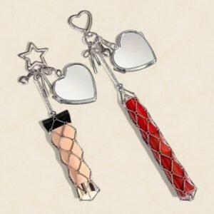 Lippgloss Taschenanhänger mit Spiegel Silber